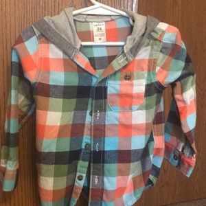 Boys long sleeve hooded shirt